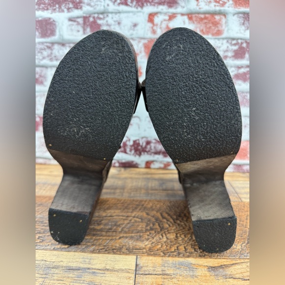 Free People FARRAH Dark Brown Leather / Wood Platform Heels, Women's Size 38 - Picture 11 of 12